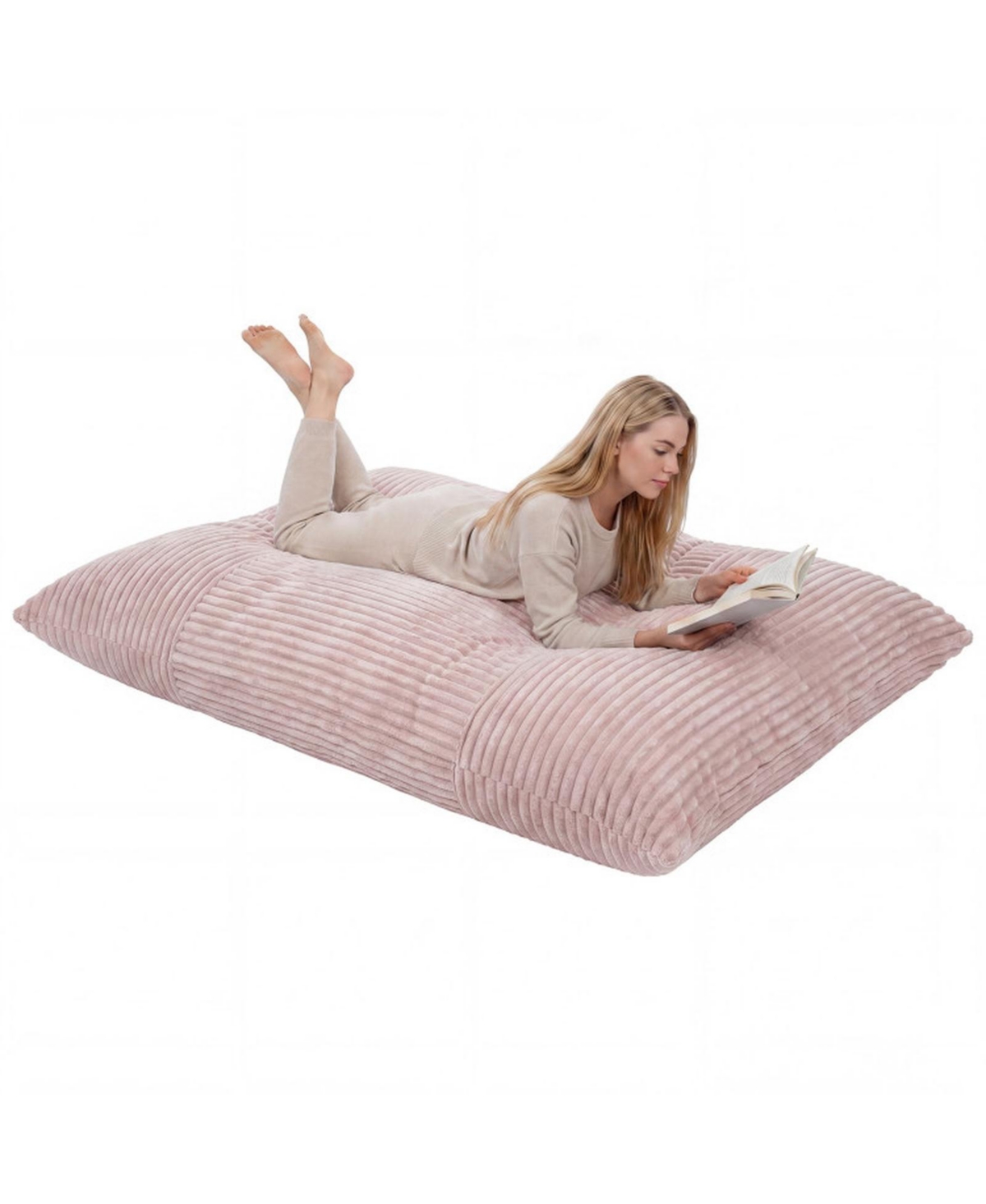 Gouun Convertible Corduroy Bean Bag Floor Sofa and Guest Bed
