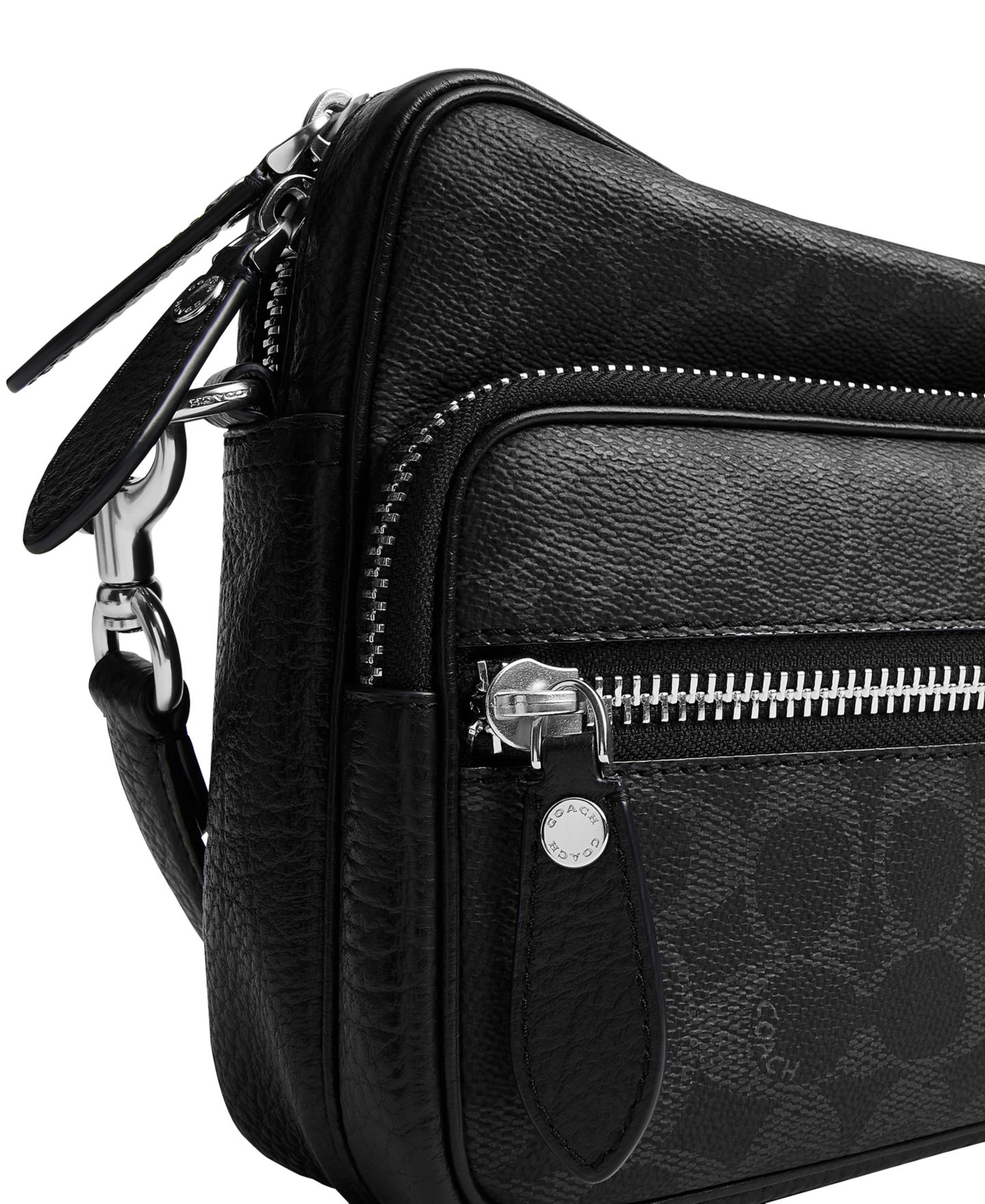 Мужская сумка COACH Dakota Signature Upcrafted Leather Detachable Strap Crossbody, цвет: Чёрный — фото 5