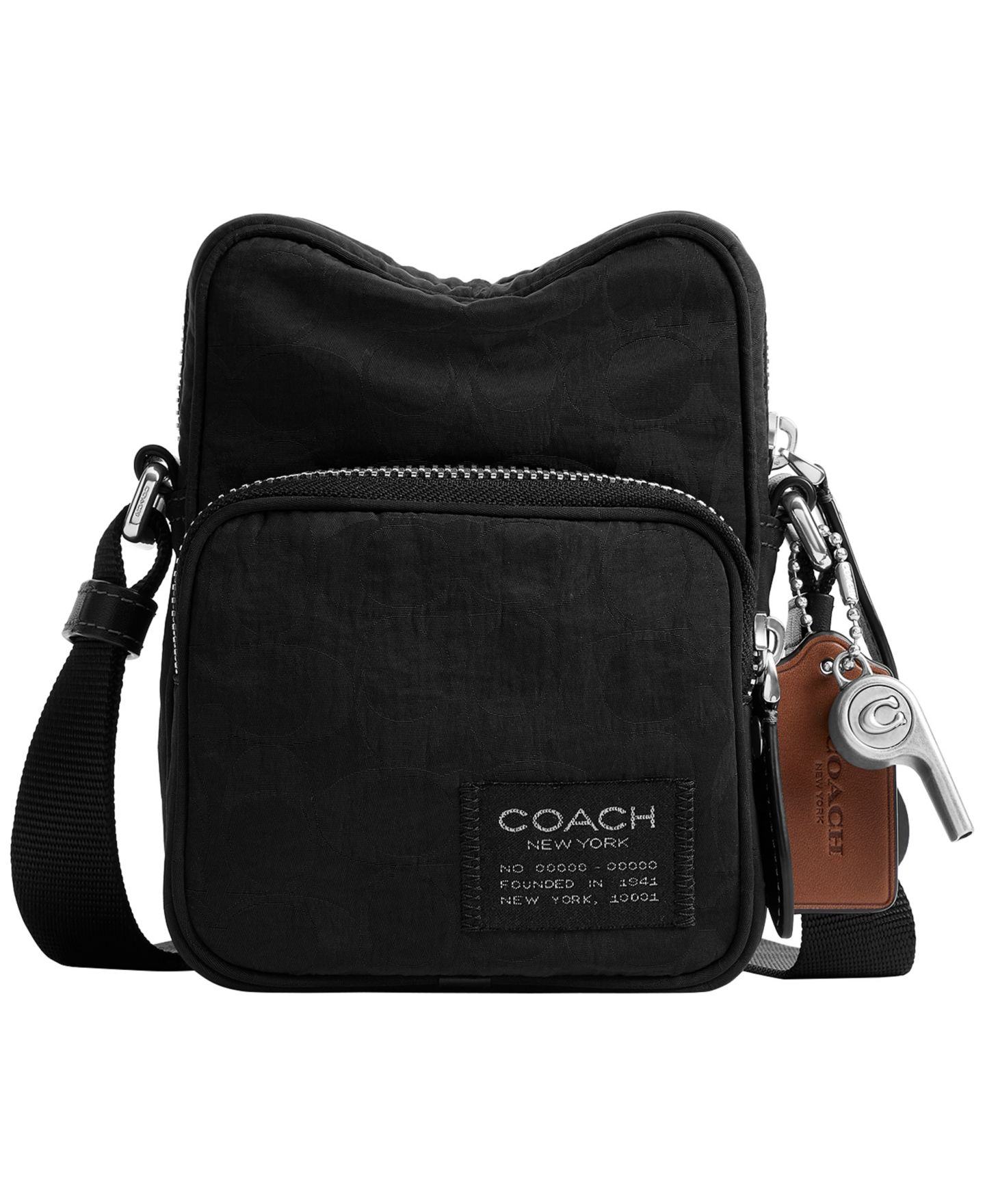 Мужская сумка COACH Locke Signature Nylon Jacquard Adjustable Strap Crossbody, цвет: Чёрный — фото 1