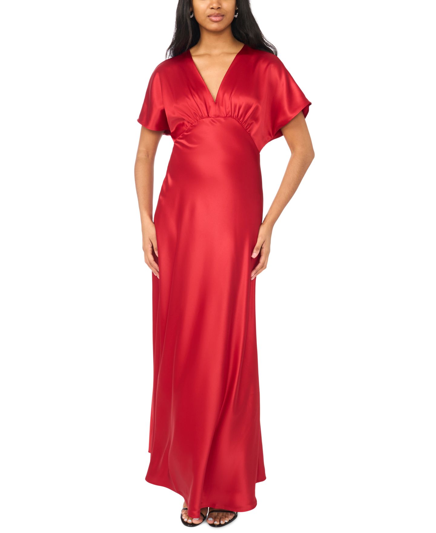 Женское платье CeCe V-Neck Dolman Sleeve Maxi, цвет: Глубокий малиновый — фото 1