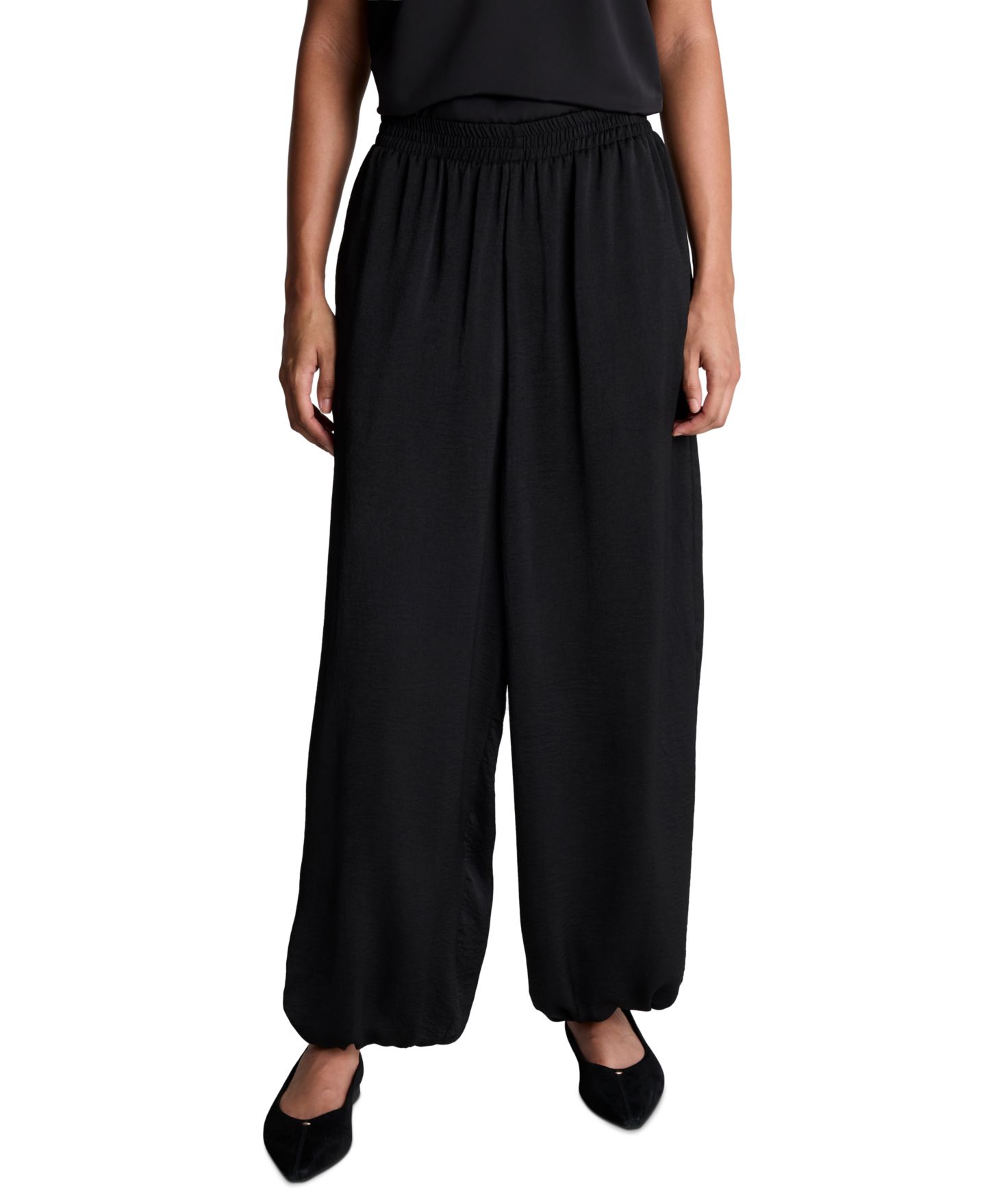 Женские брюки Kenneth Cole Balloon Leg Pull-On, цвет: Чёрный — фото 1