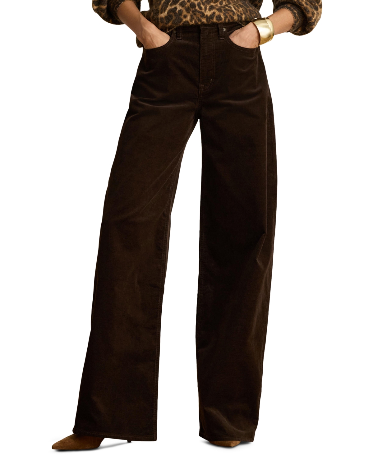 Lauren Ralph Women's Corduroy High-Rise Wide-Leg Pants