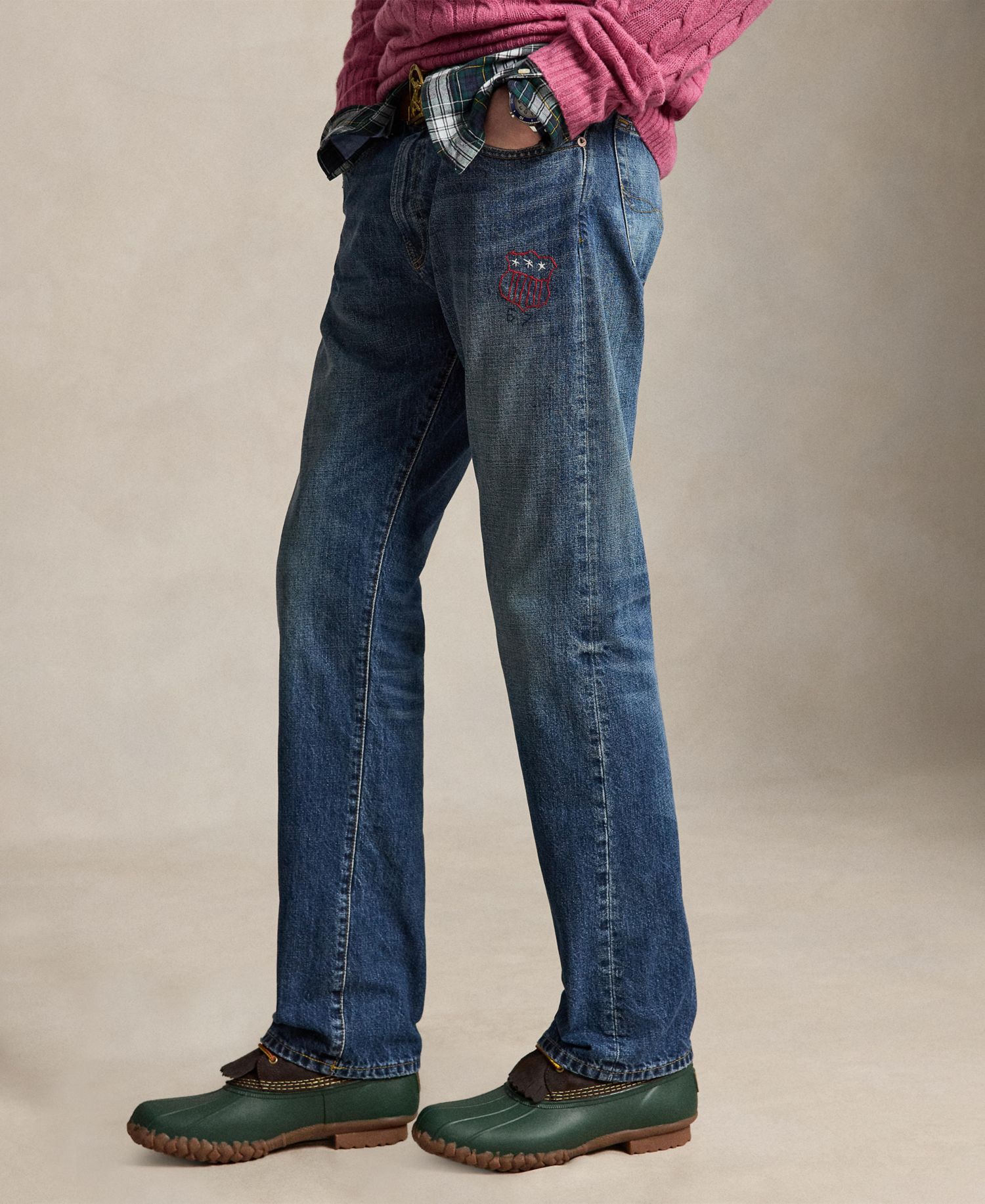Men's Hampton Straight-Leg Relaxed Distressed Jeans
