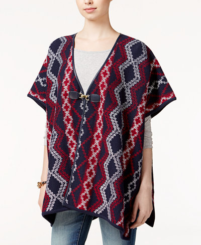 Tommy Hilfiger Delaney Printed Poncho, Only at Macy's