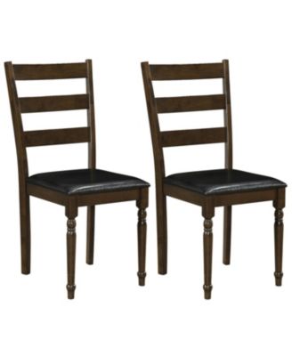 Farmhouse PU Leather Upholstered Dining Chairs Set of 2