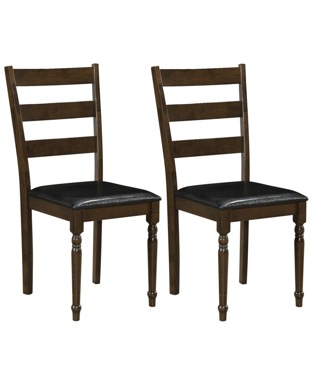 Mecale Farmhouse Pu Leather Upholstered Dining Chairs Set of 2