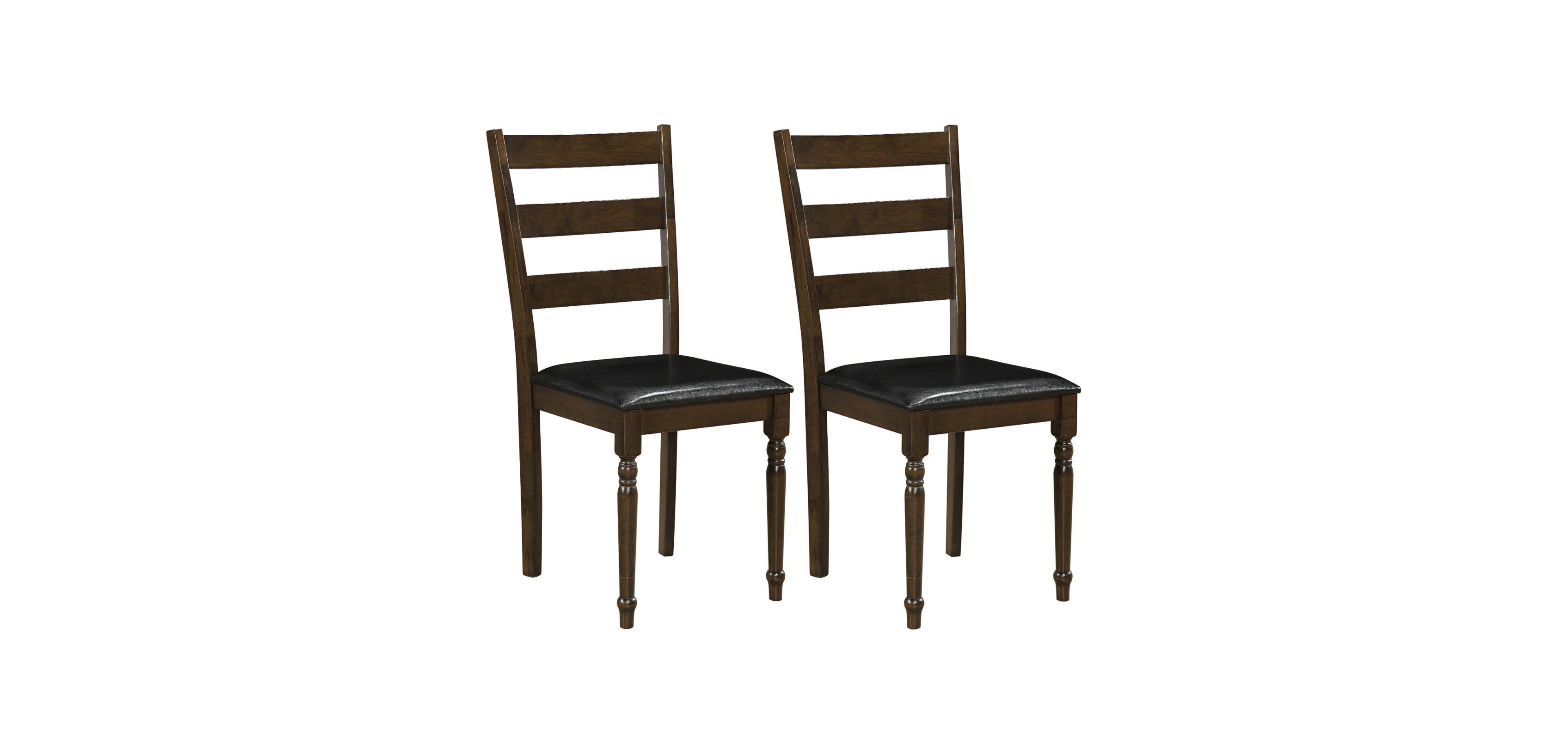 Mecale Farmhouse Pu Leather Upholstered Dining Chairs Set of 2
