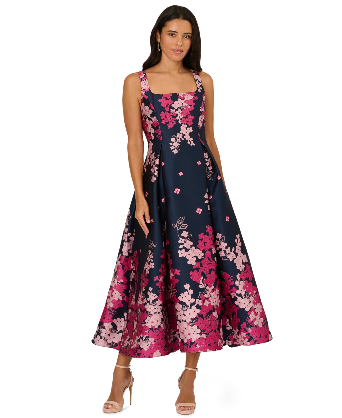Adrianna Papell Women's Jacquard Fit & Flare Dress