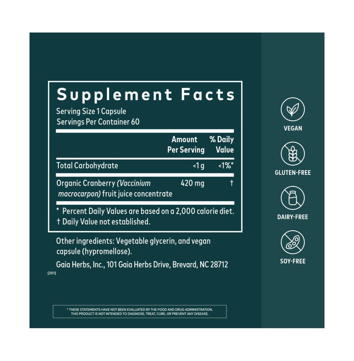 Gaia Herbs Cranberry Concentrate - Helps Maintain Urinary Tract Health - Made With Organic Cranberry Fruit Juice Extract in Convenient Capsules