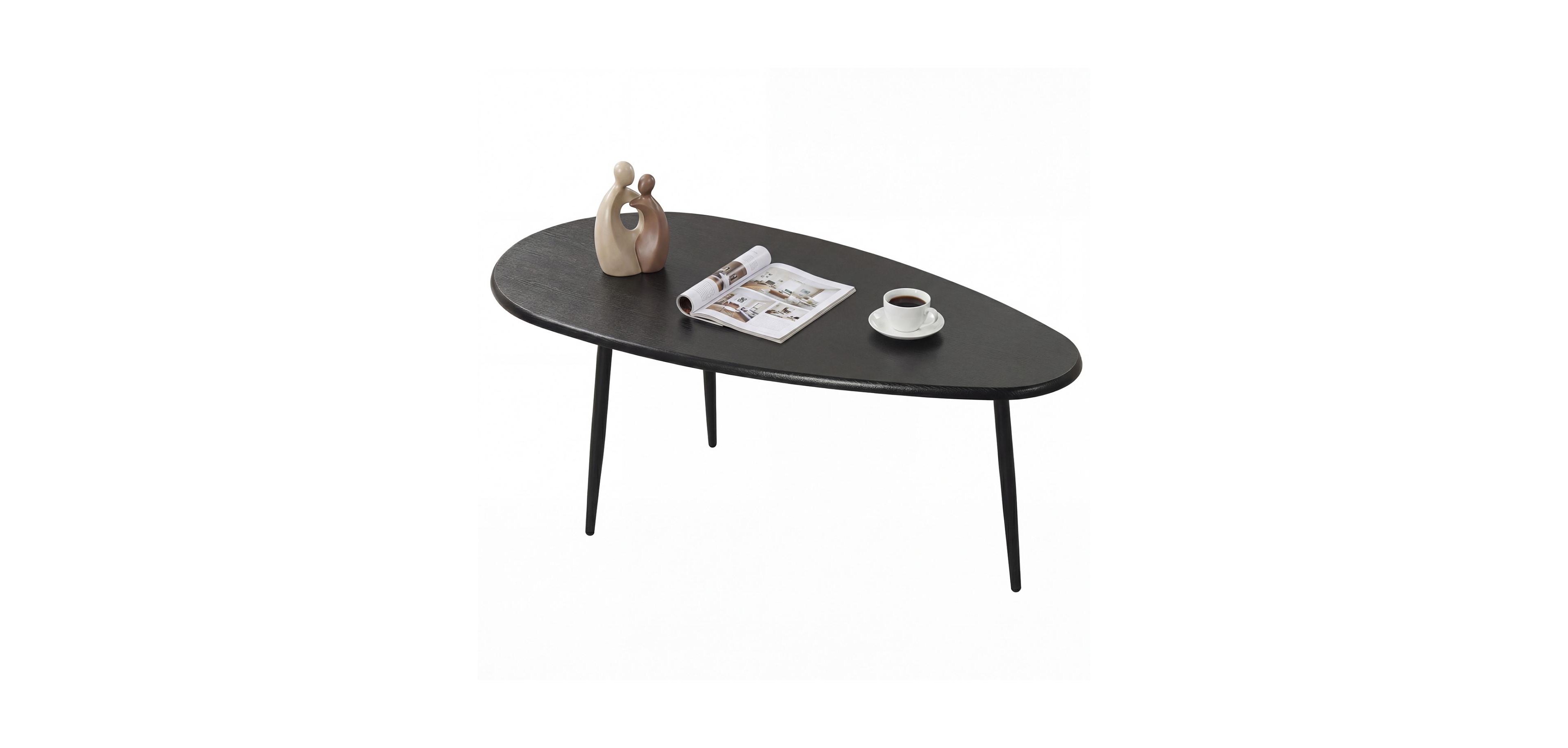 Mecale Oval Coffee Table Mid Century Center with Sturdy Metal Construction
