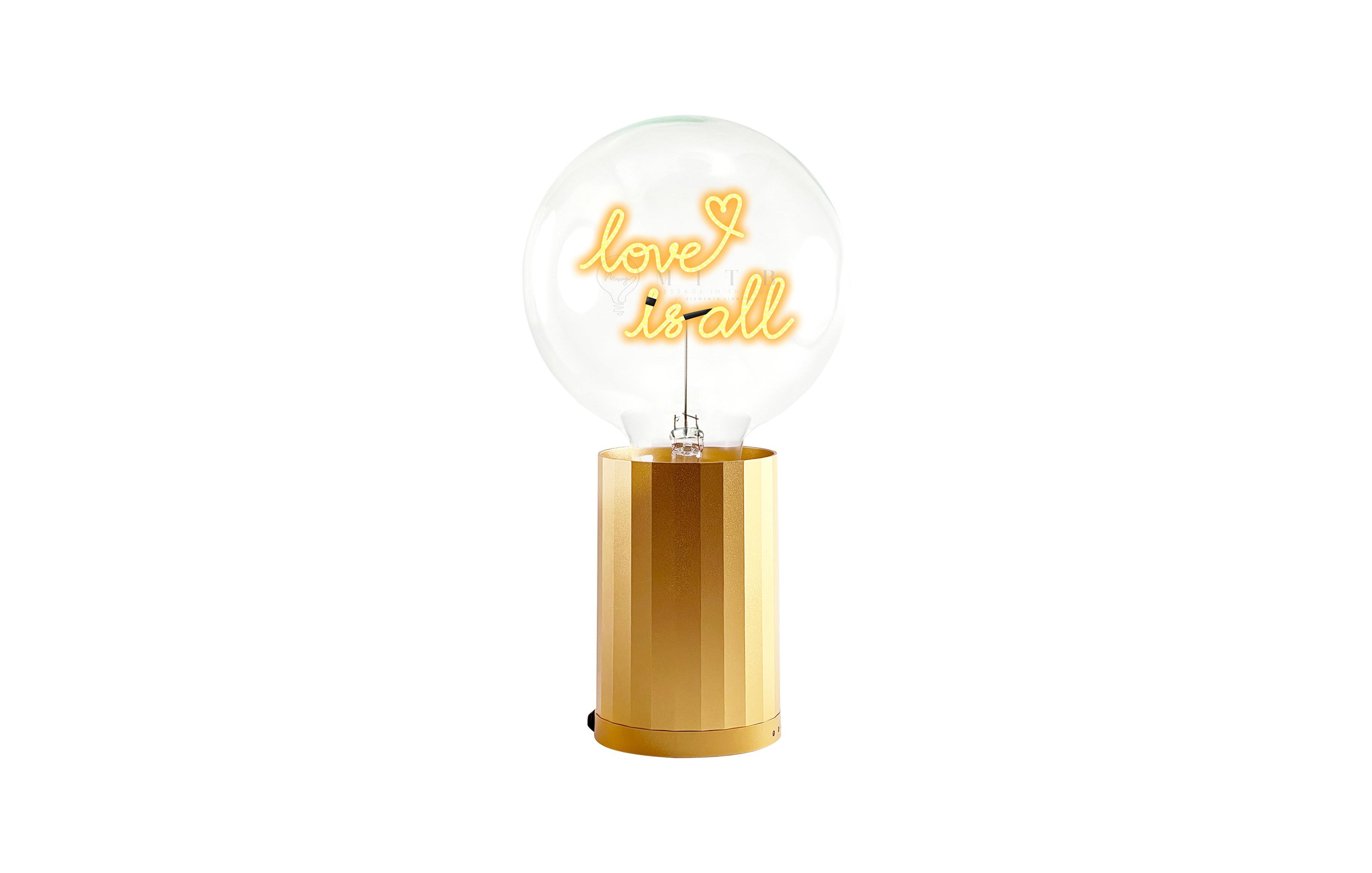 Mitb Bulb Love Is All Amber With Base Table Lamp Portable