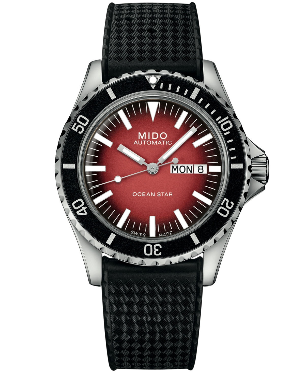 Mido Men's Automatic Ocean Star Tribute Gradient Black Rubber Watch, 40.5mm