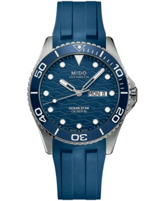 Men's Swiss Automatic Ocean Star 200C Blue Rubber Watch 42.5mm