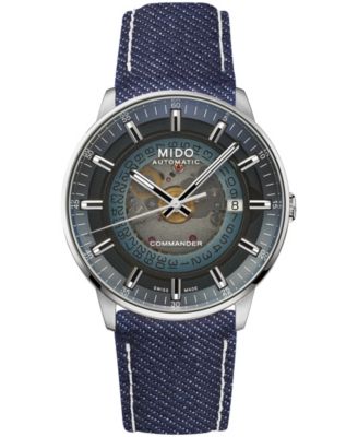 Men's Swiss Automatic Commander Gradient Fabric Strap Watch 40mm