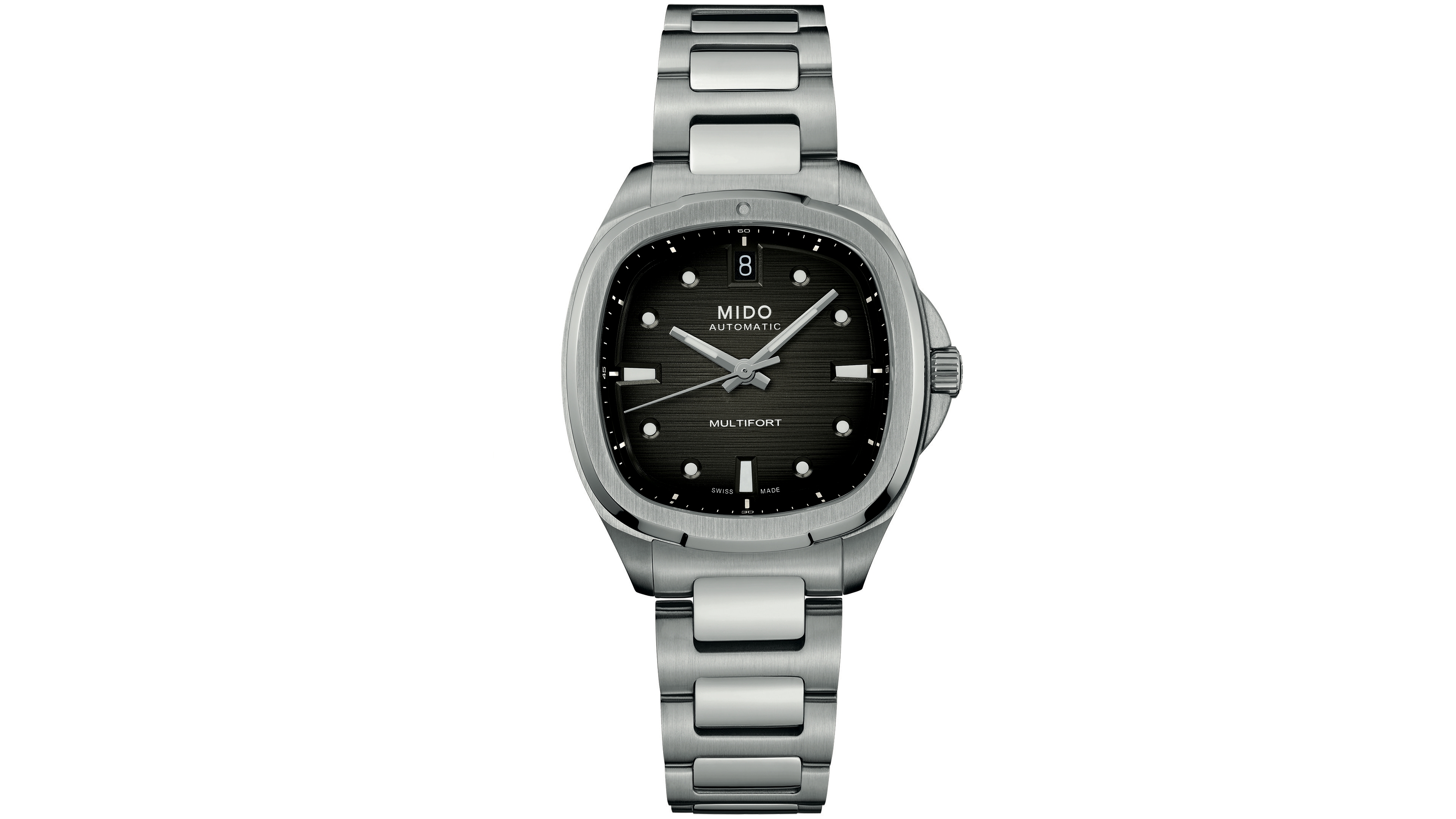 Mido Swiss Automatic Multifort Tv 35 Stainless Steel Watch, 35mm