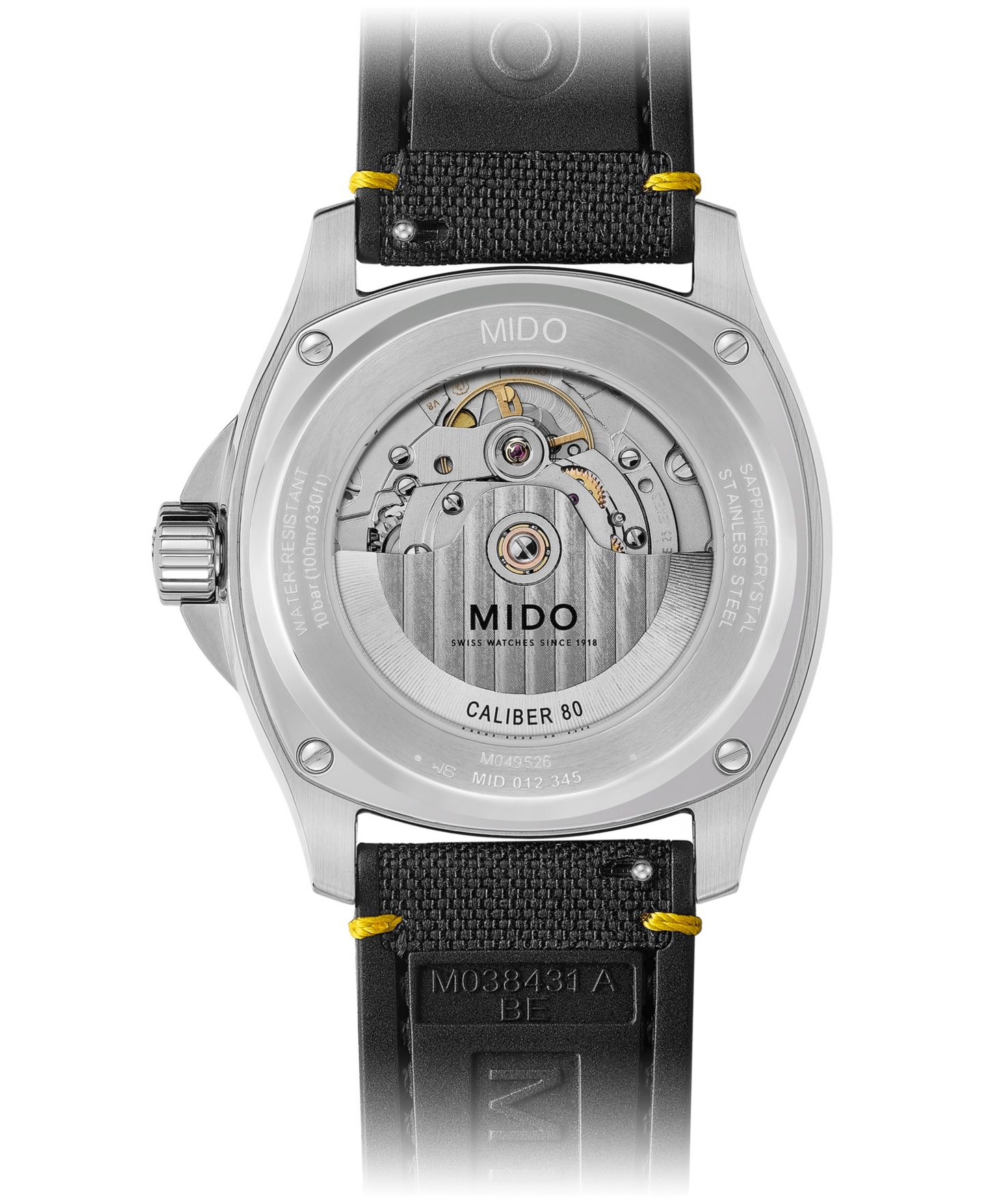 Мужские часы Mido Multifort Swiss Automatic Big Date Black Fabric Strap Watch 40mm — фото 2