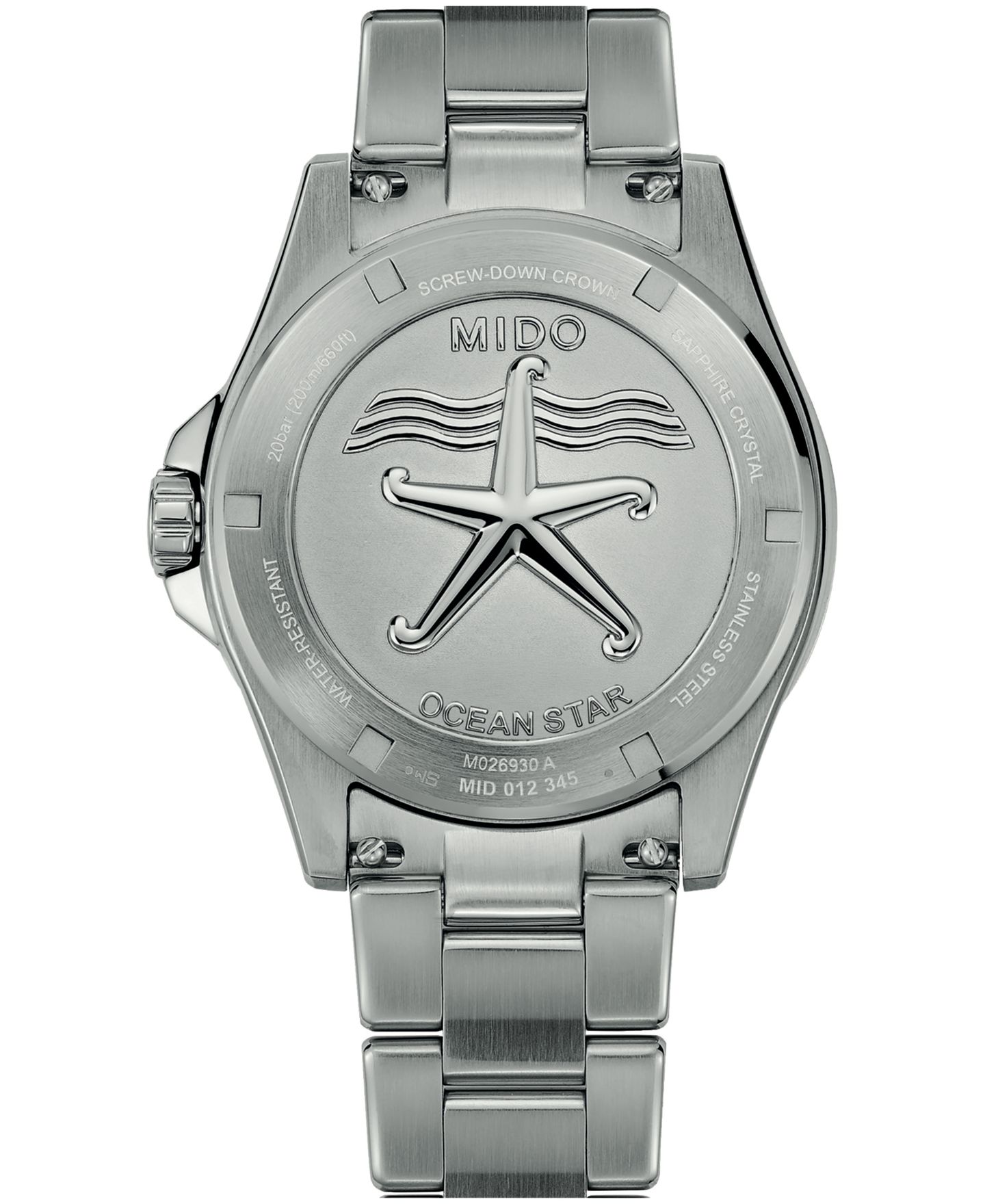 Мужские часы Mido Swiss Automatic Ocean Star Day/Date Silver Stainless Steel Bracelet Watch 41mm — фото 3