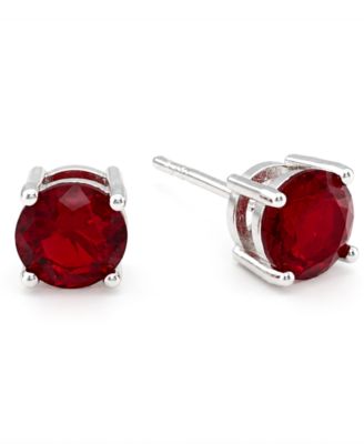 And Now This Glass Stone Stud Earrings in Silver-Plate