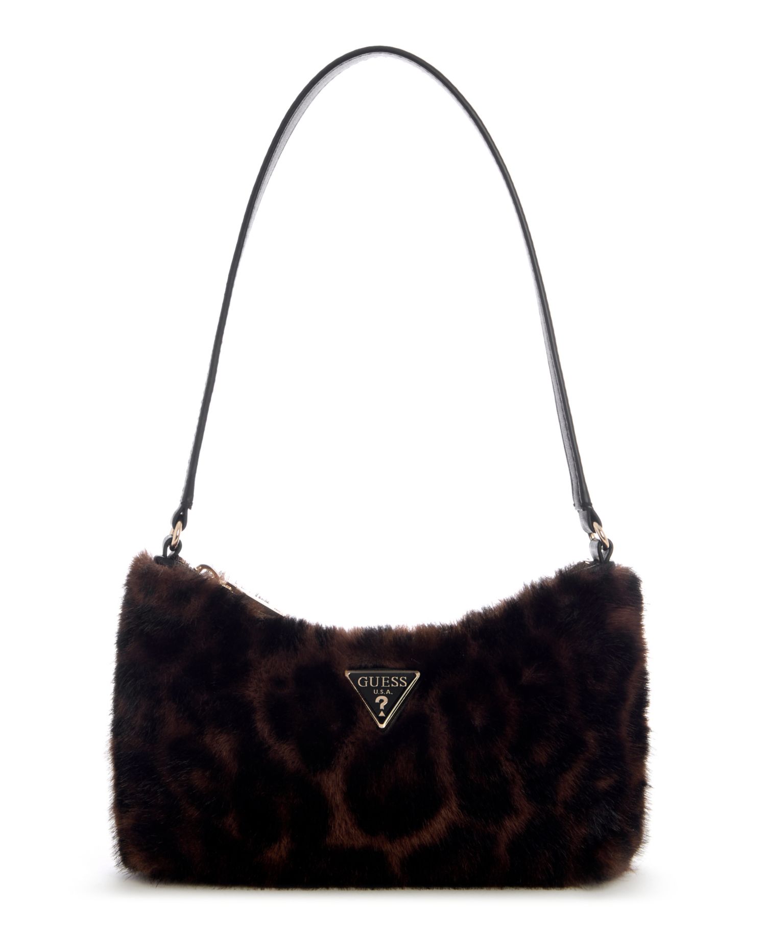 Shimmer Faux Fur Small Shoulder Handbag