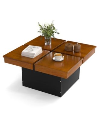 Square Coffee Table Mid Century Modern Center Table