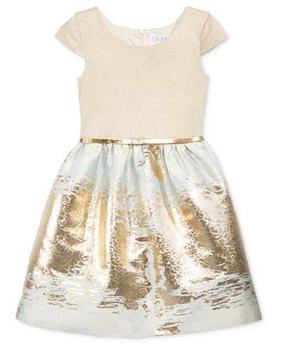 Blush Metallic Brocade Special Occasion Dress, Big Girls (7-16)