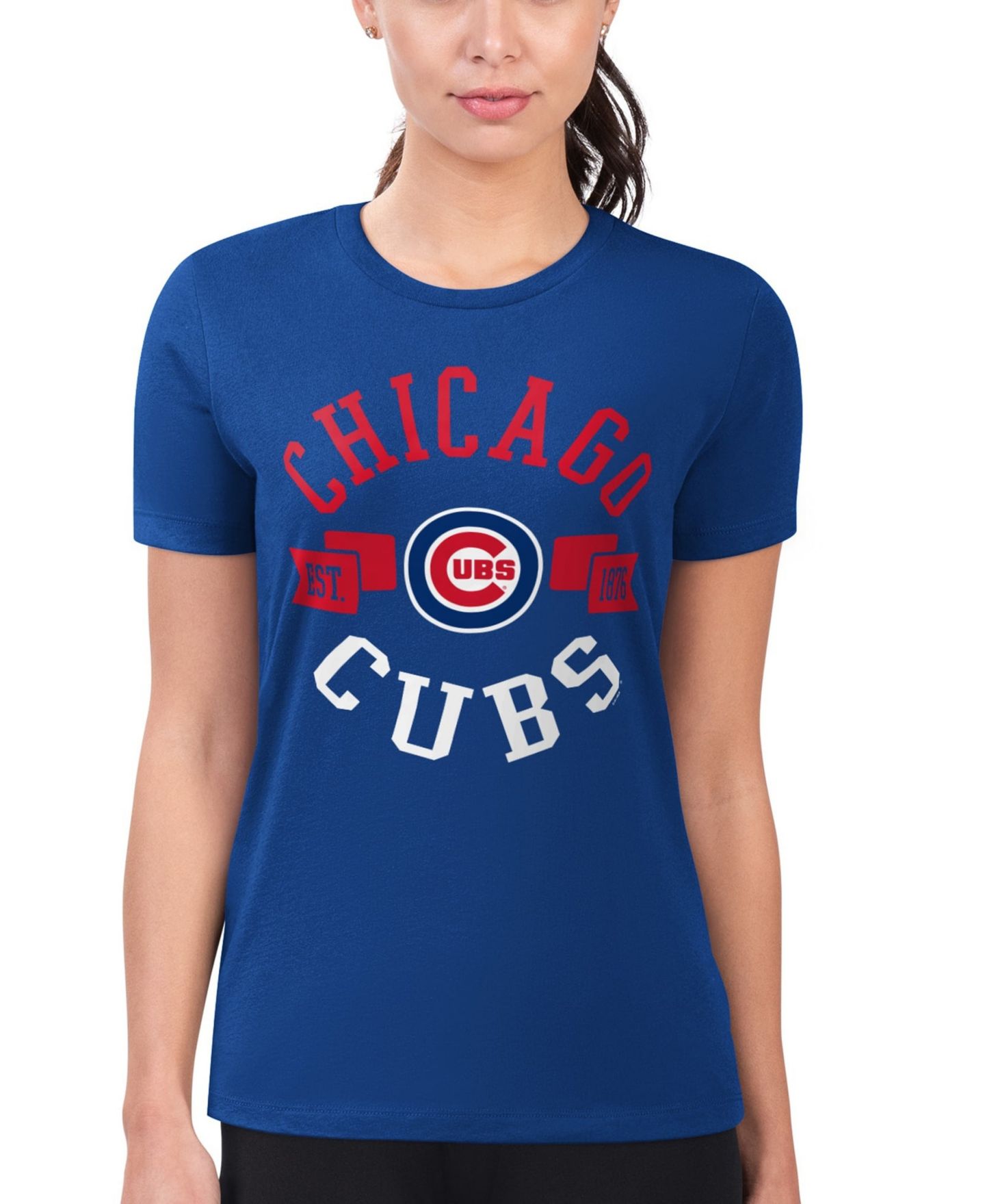 Женская футболка G-III 4Her by Carl Banks Royal Chicago Cubs Super-Slim Fit Lightweight City Graphic — фото 2