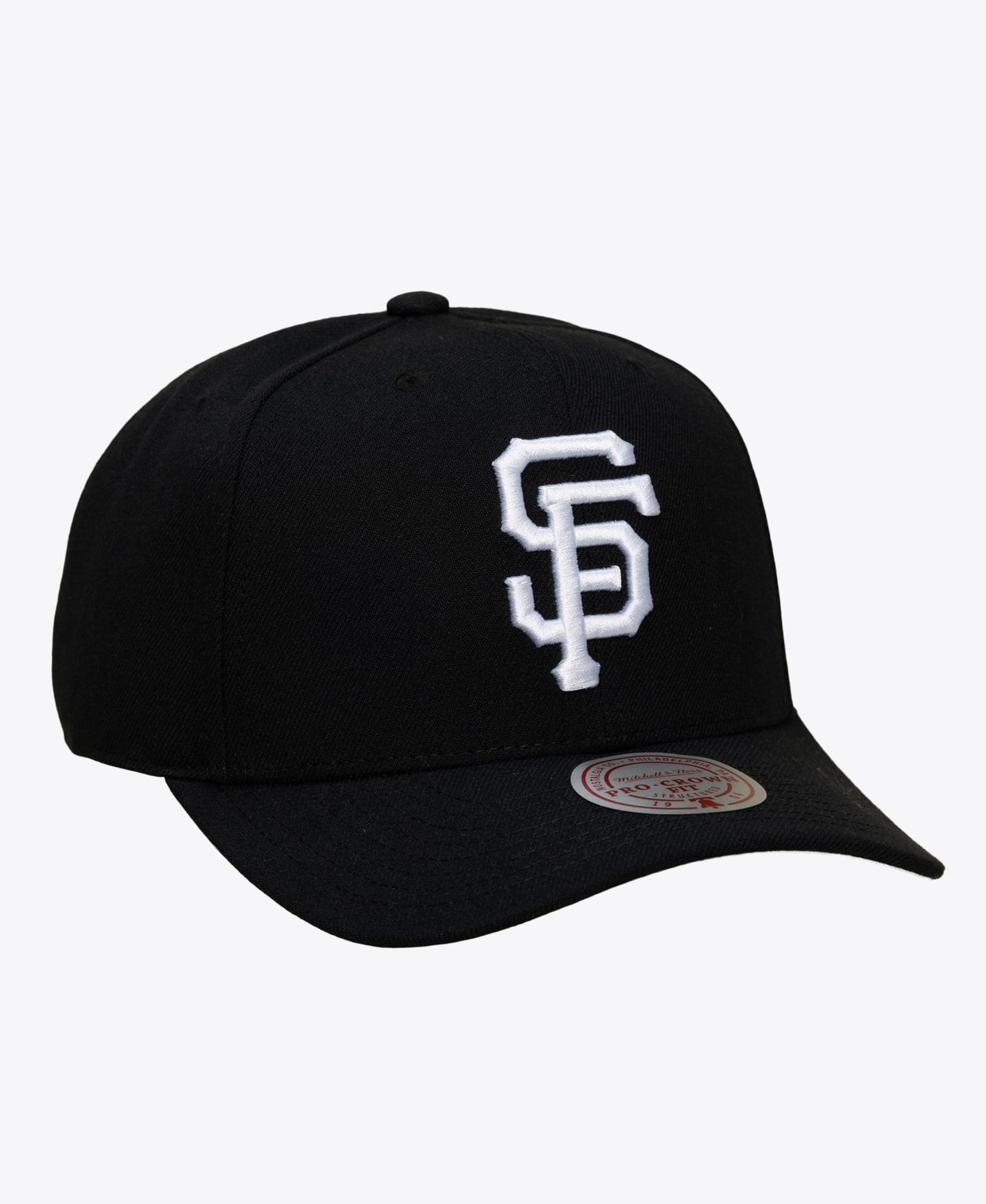 Мужская кепка Mitchell & Ness Black San Francisco Giants Black and White Pro Crown Snapback — фото 2