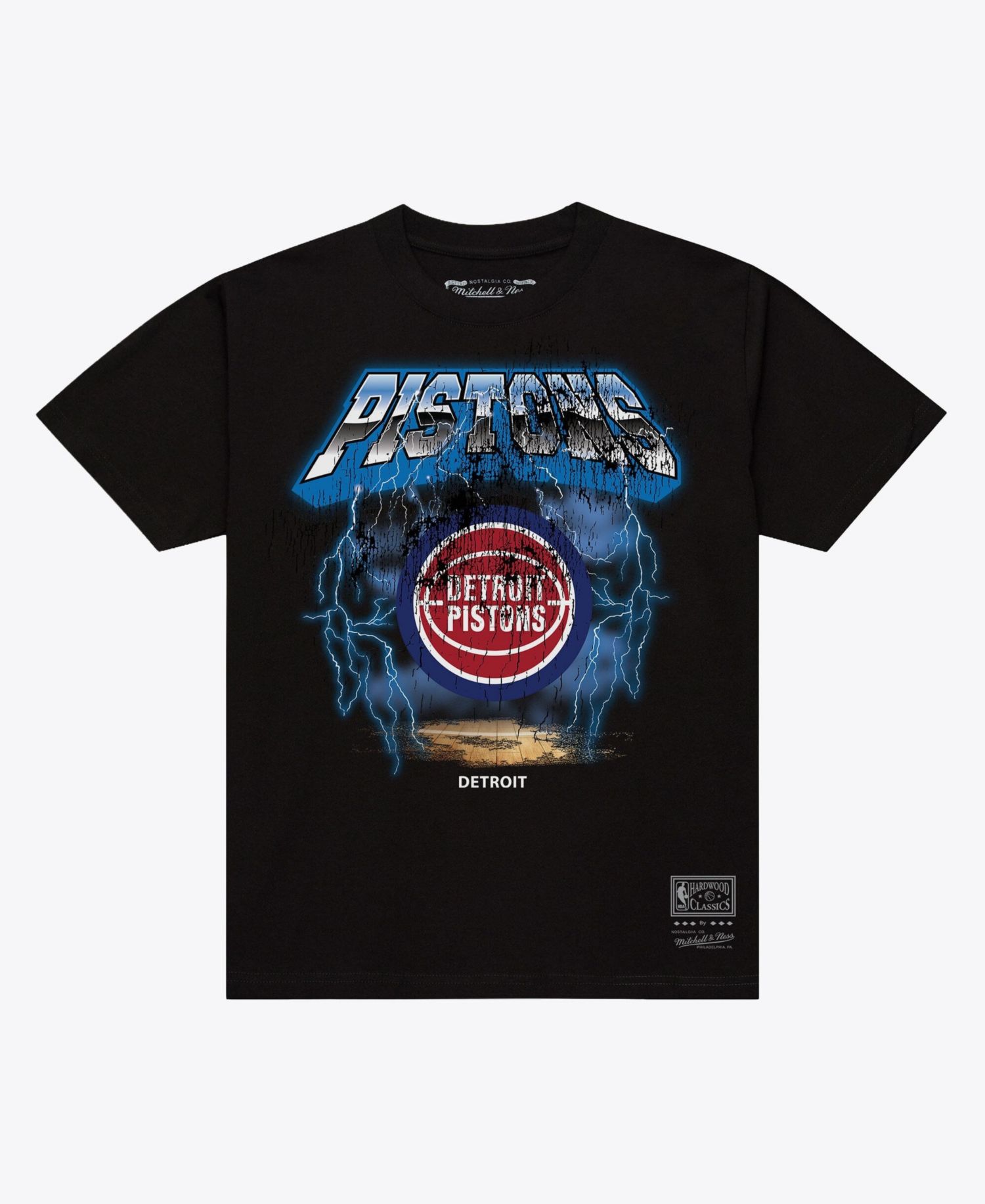 Men's Black Detroit Pistons Lightning T-Shirt
