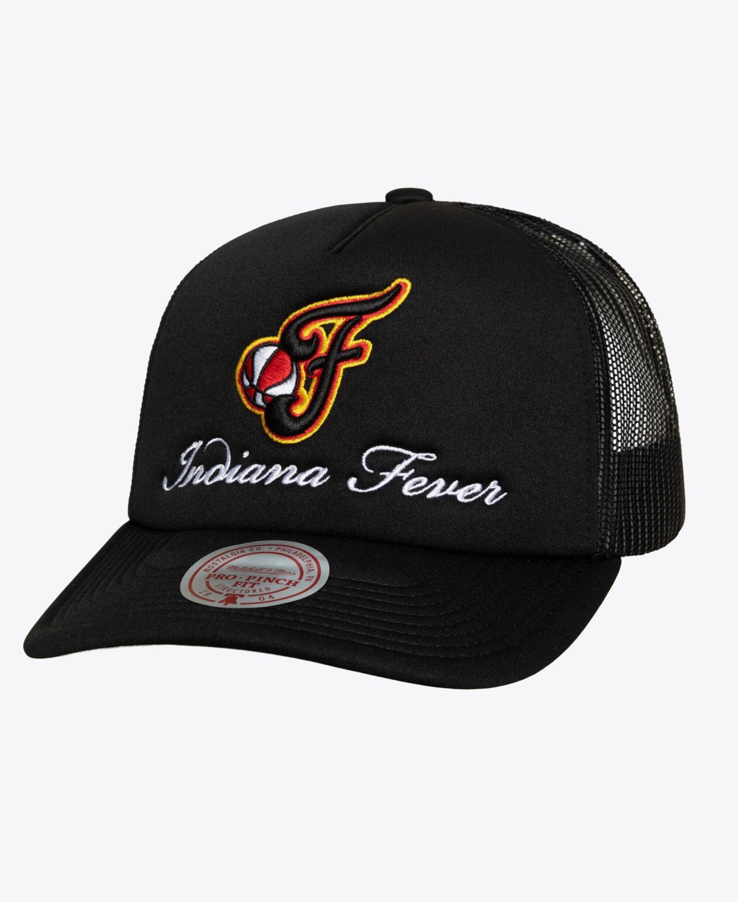 Men's and Women's Black Indiana Fever Script Pro Pinch Adjustable Trucker Hat