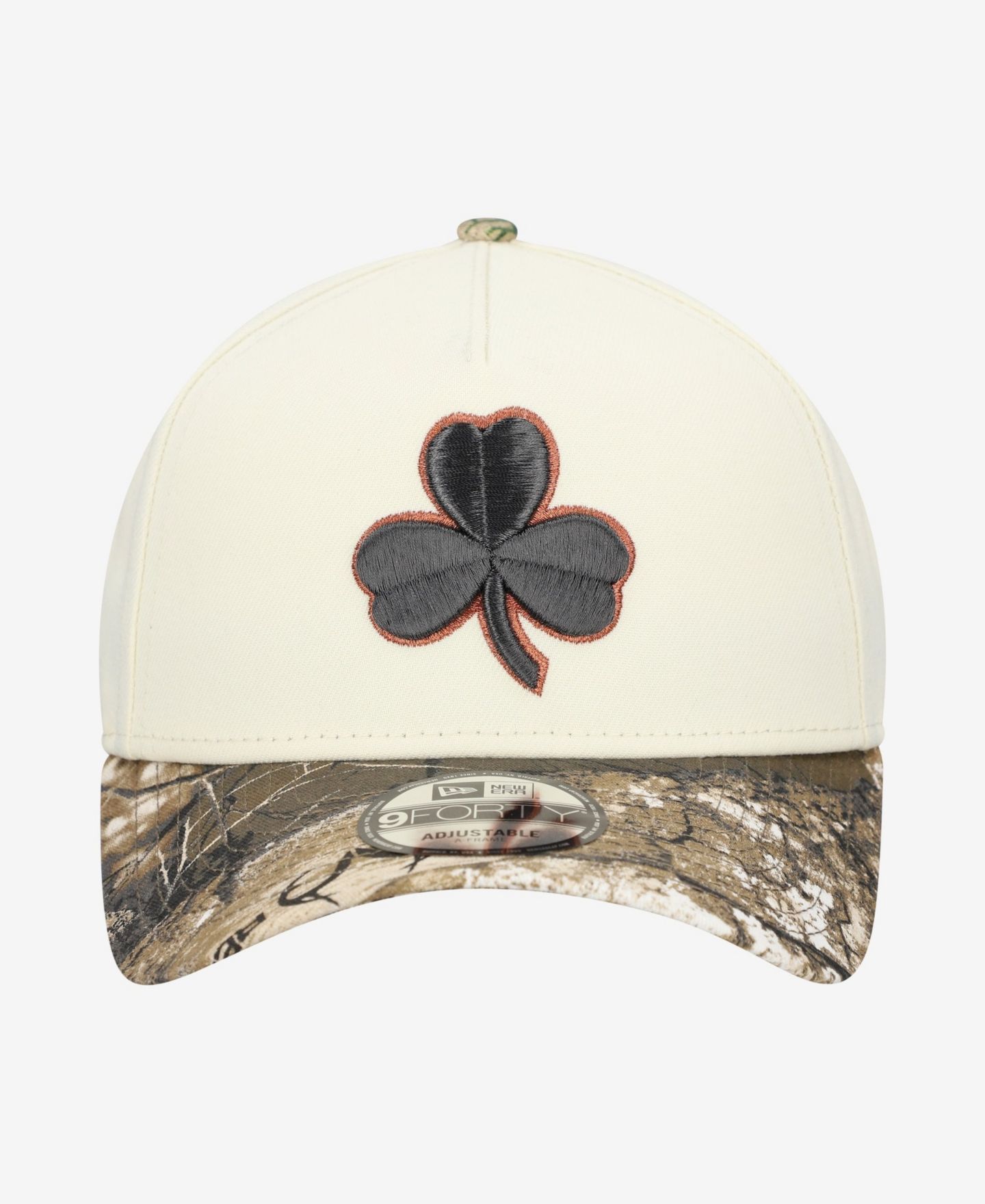 Мужская кепка New Era Cream Boston Celtics Realtree Chrome Two-Tone 9FORTY A-Frame Adjustable Hat — фото 2