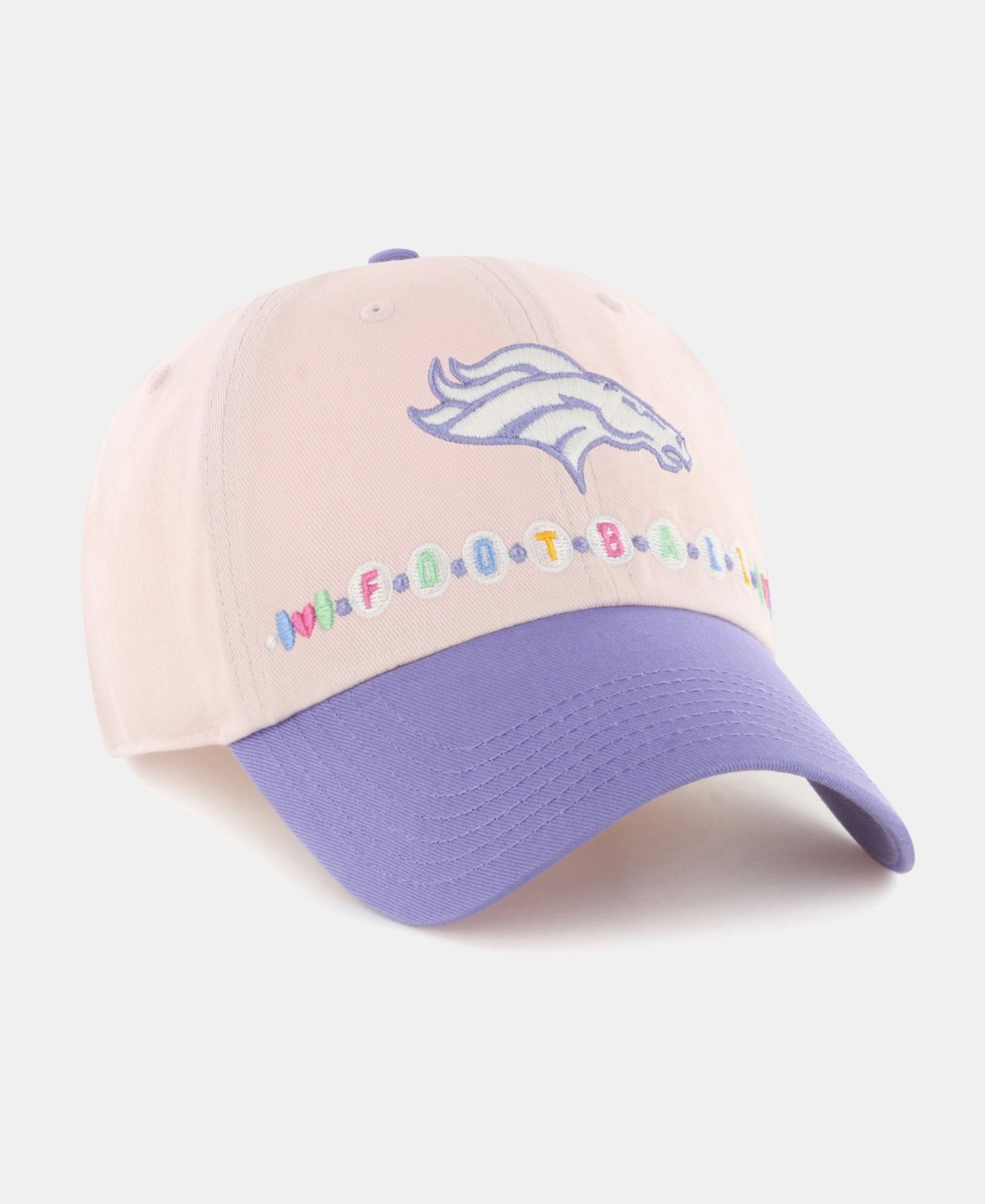 Кепка '47 Brand Light Pink/Light Purple Denver Broncos Friendship Clean Up Adjustable Hat для малышей — фото 2
