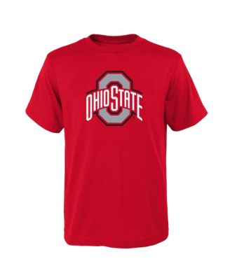 Big Boys and Girls Scarlet Ohio State Buckeyes Primary Logo T-Shirt