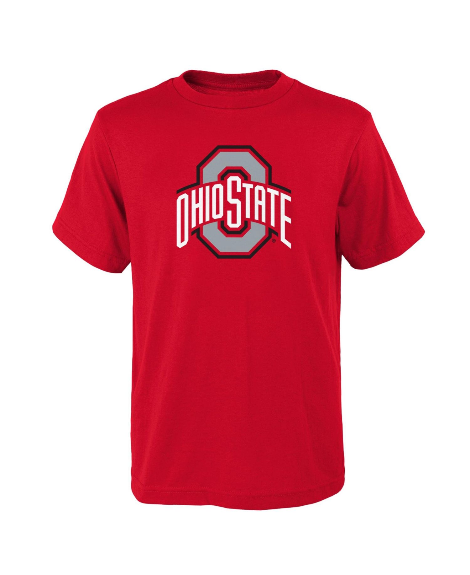 Big Boys and Girls Scarlet Ohio State Buckeyes Primary Logo T-Shirt
