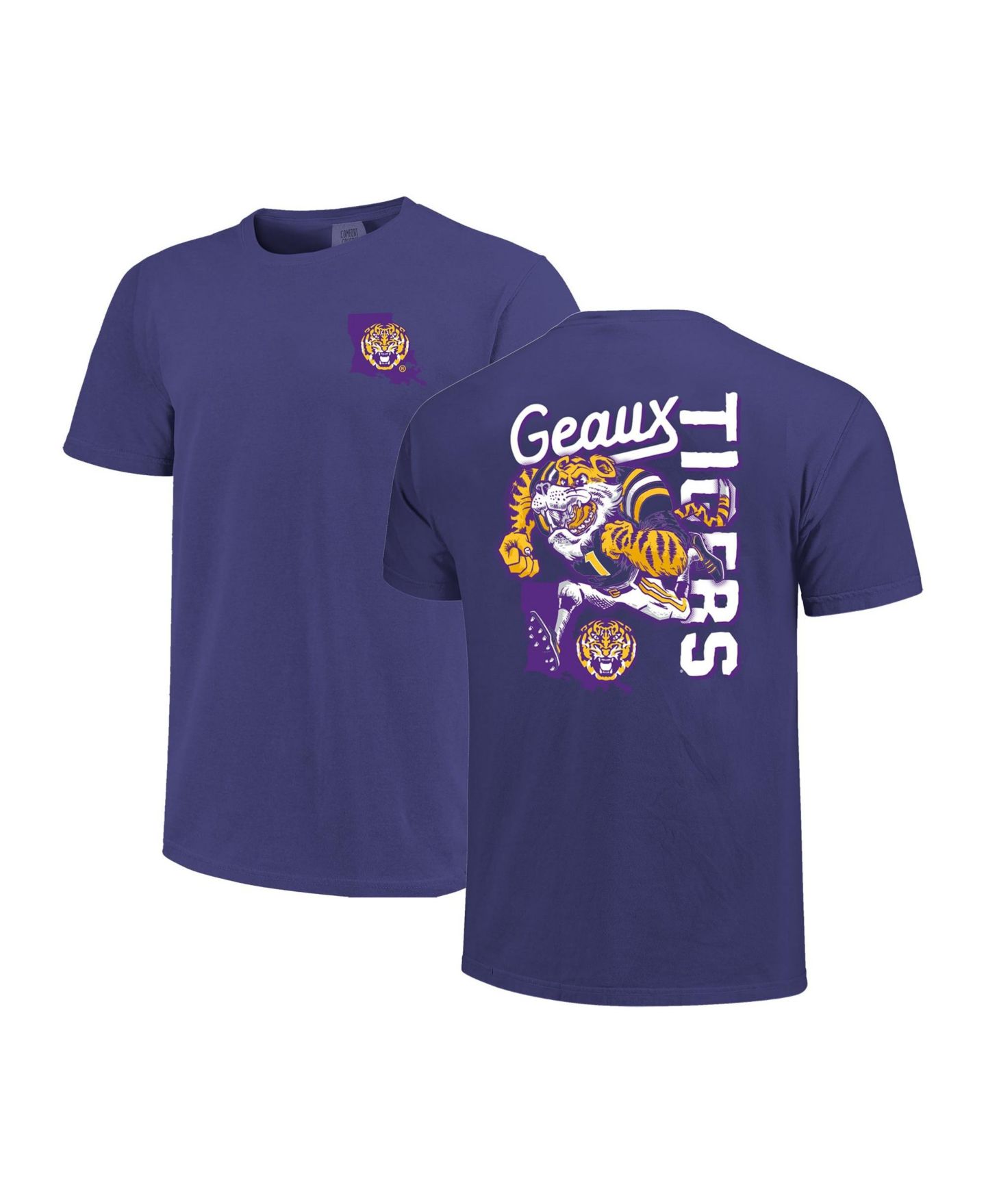 Мужская футболка Image One Purple LSU Tigers Sketched Mascot Comfort Colors — фото 1