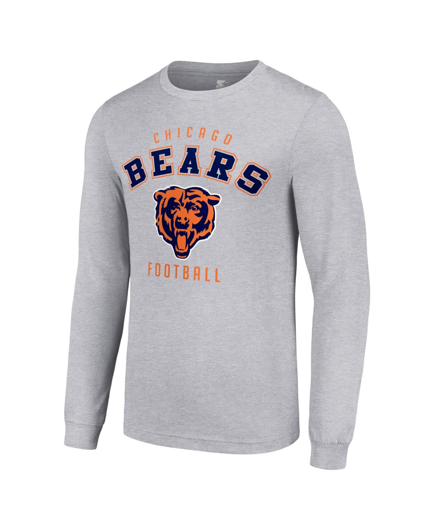 Мужская футболка Starter Heather Gray Chicago Bears Long Sleeve — фото 2
