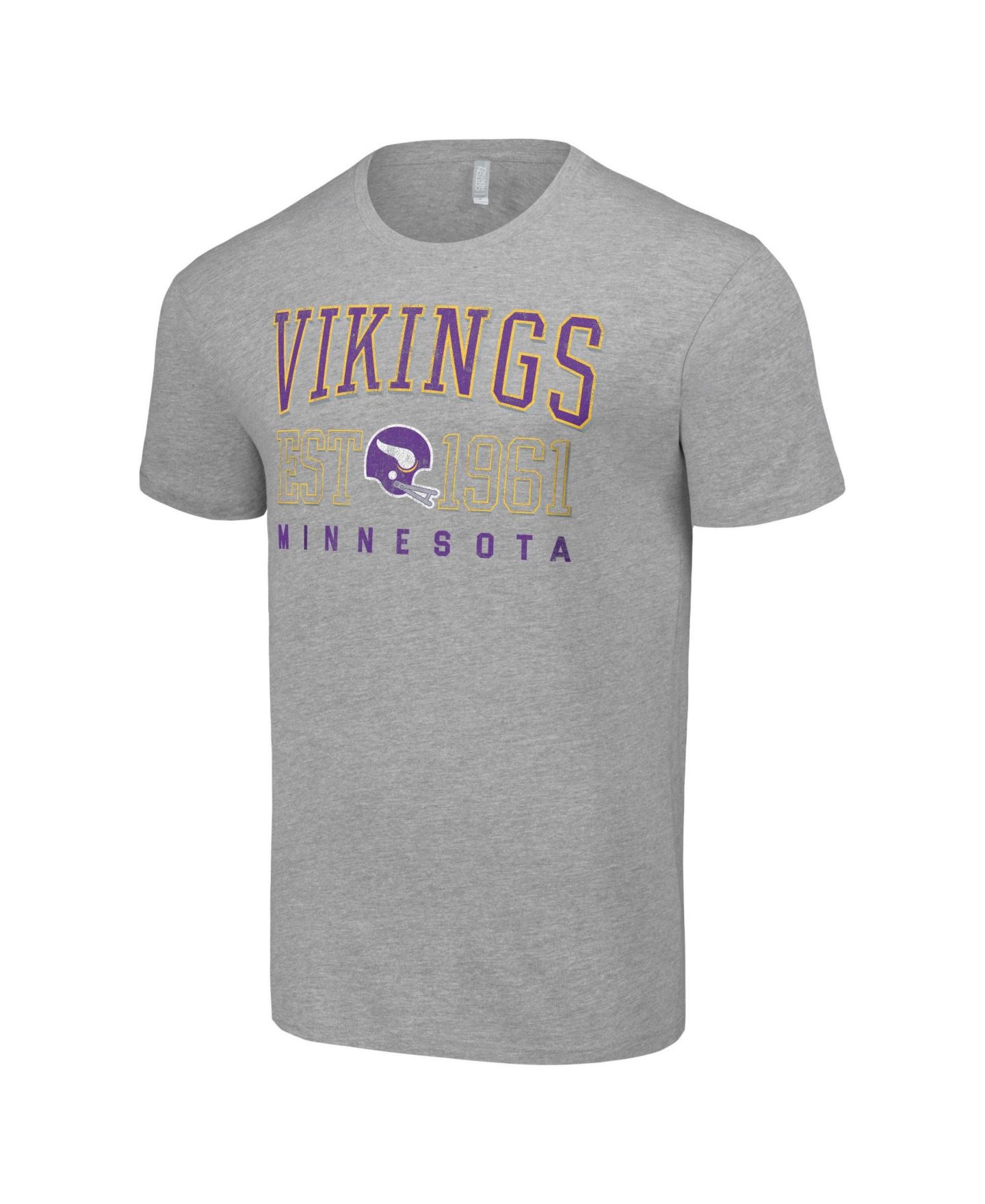 Мужская футболка Starter Heather Gray Minnesota Vikings Throwback Logo — фото 2