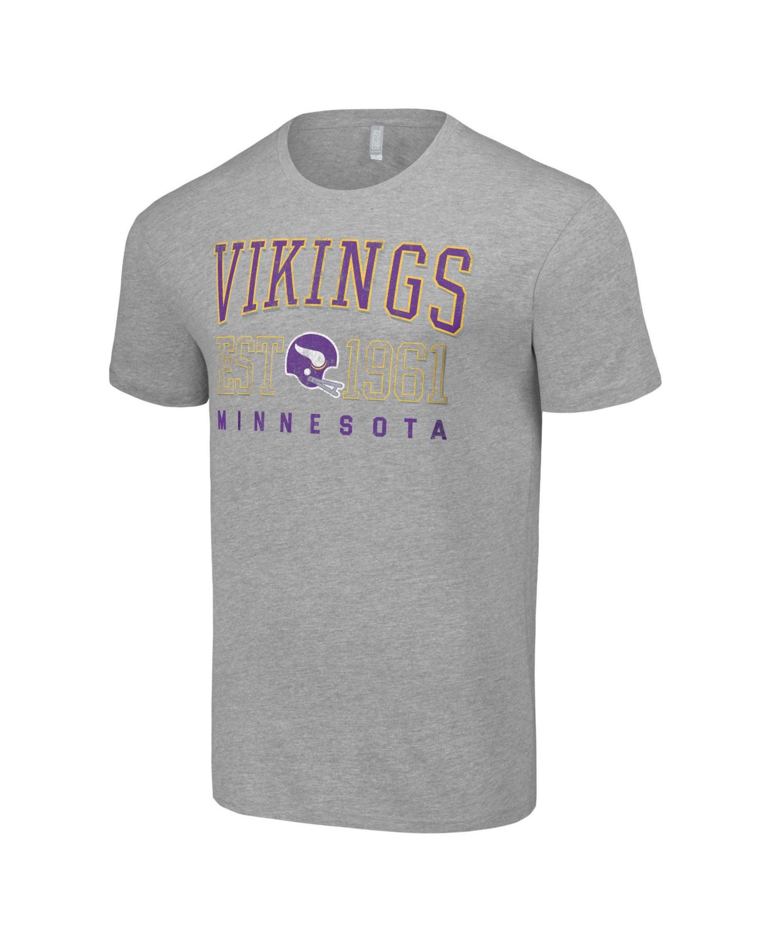 Men's Heather Gray Minnesota Vikings Throwback Logo T-Shirt