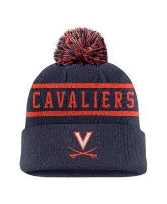 Men's Navy Virginia Cavaliers Peak Cuffed Knit Hat with Pom