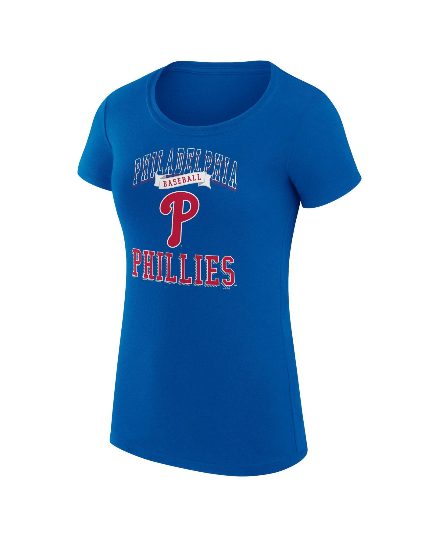 Женская футболка G-III 4Her by Carl Banks Royal Philadelphia Phillies Super-Slim Fit Lightweight Team Logo Graphic — фото 4