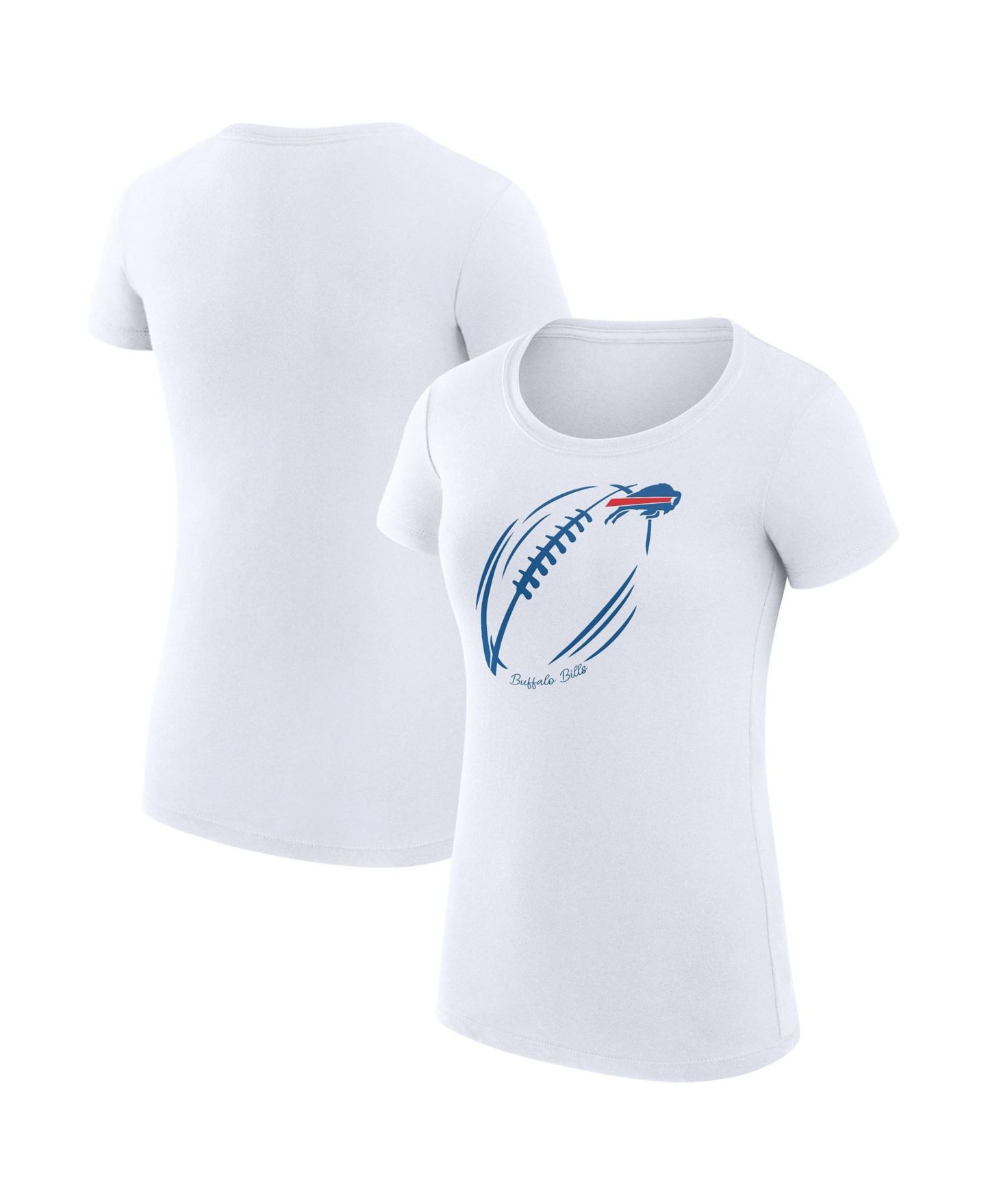 Женская футболка G-III 4Her by Carl Banks White Buffalo Bills Super-Slim Fit Lightweight Subtle Football — фото 1
