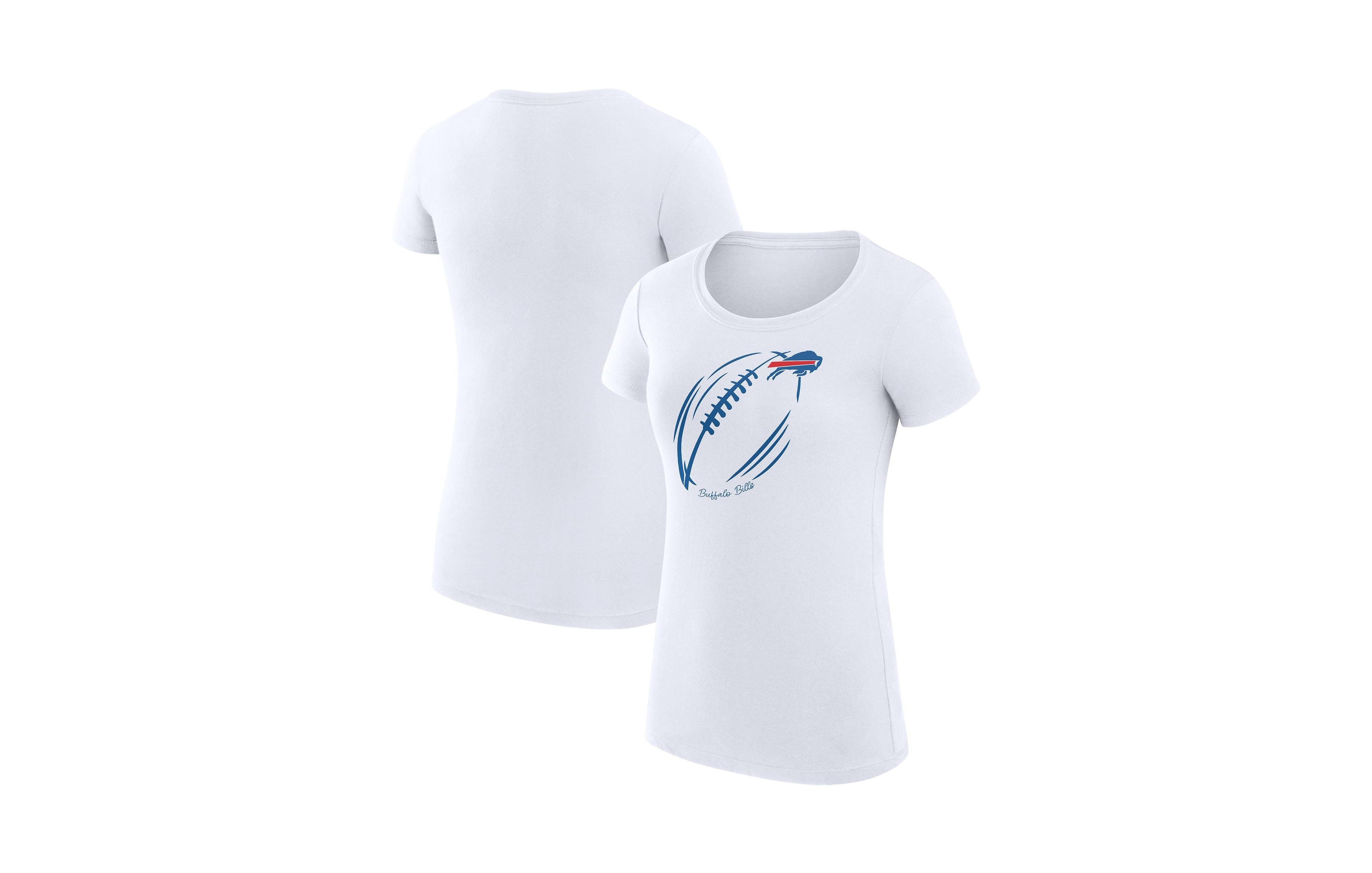G-iii 4Her by Carl Banks Women's Buffalo Bills Subtle Football Super-Slim Fit Screen Print Graphic T-Shirt
