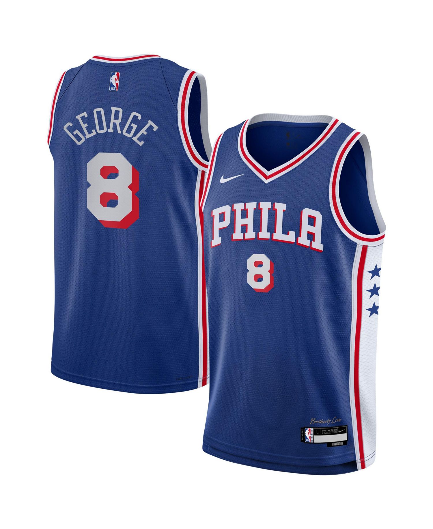 Big Boys and Girls Paul George Royal Philadelphia 76ers Swingman Jersey - Icon Edition