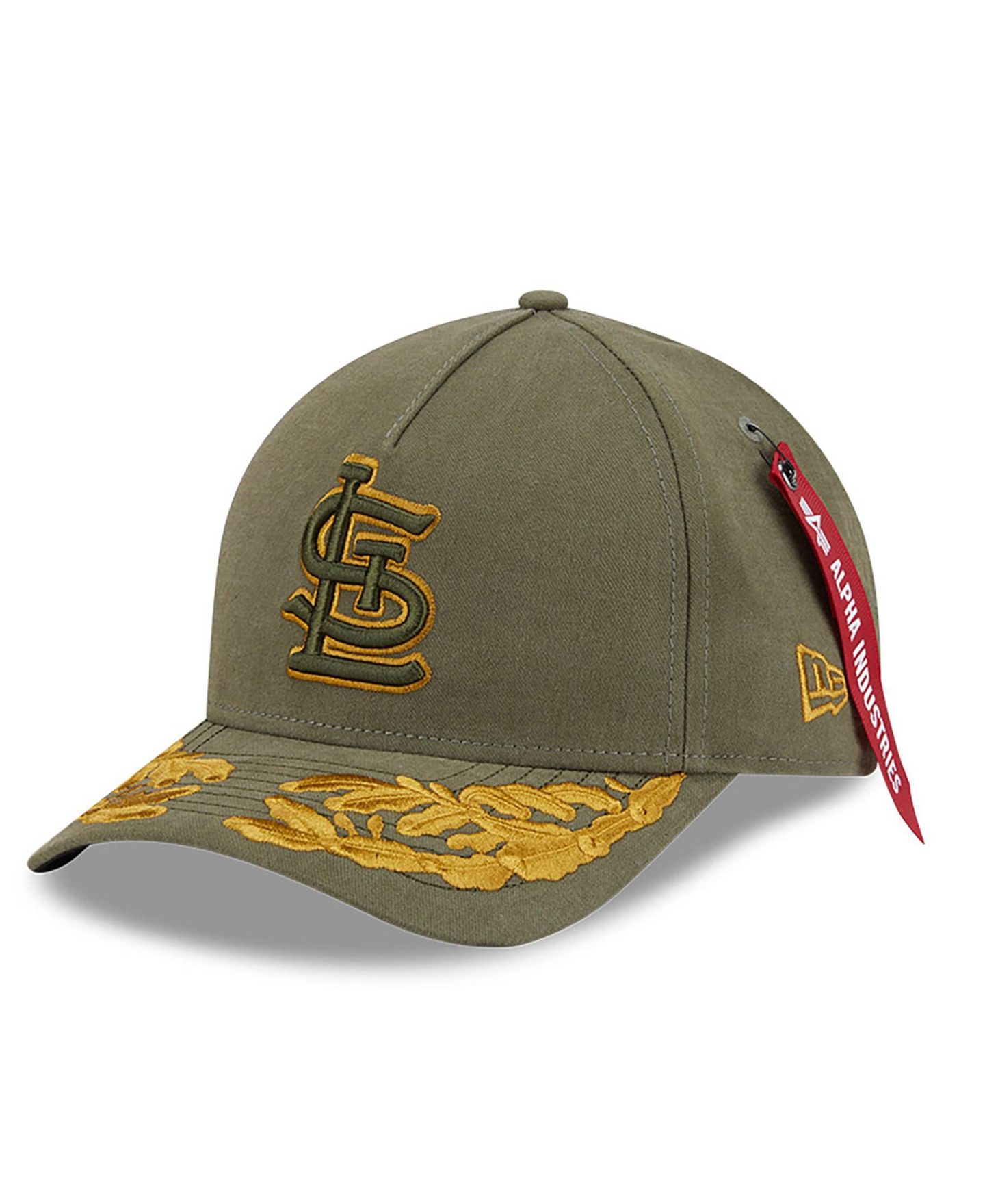 Мужская кепка New Era X Alpha Industries Olive St. Louis Cardinals A-Frame 9FORTY Adjustable Hat — фото 1