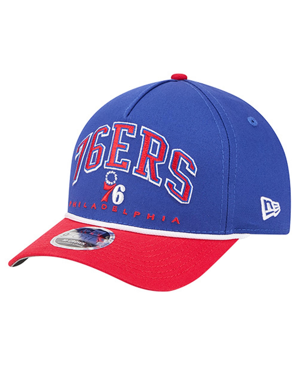Men's New Era  Royal Philadelphia 76ers Bold Arch COOLERA 9FORTY A-Frame M-Crown Adjustable Hat