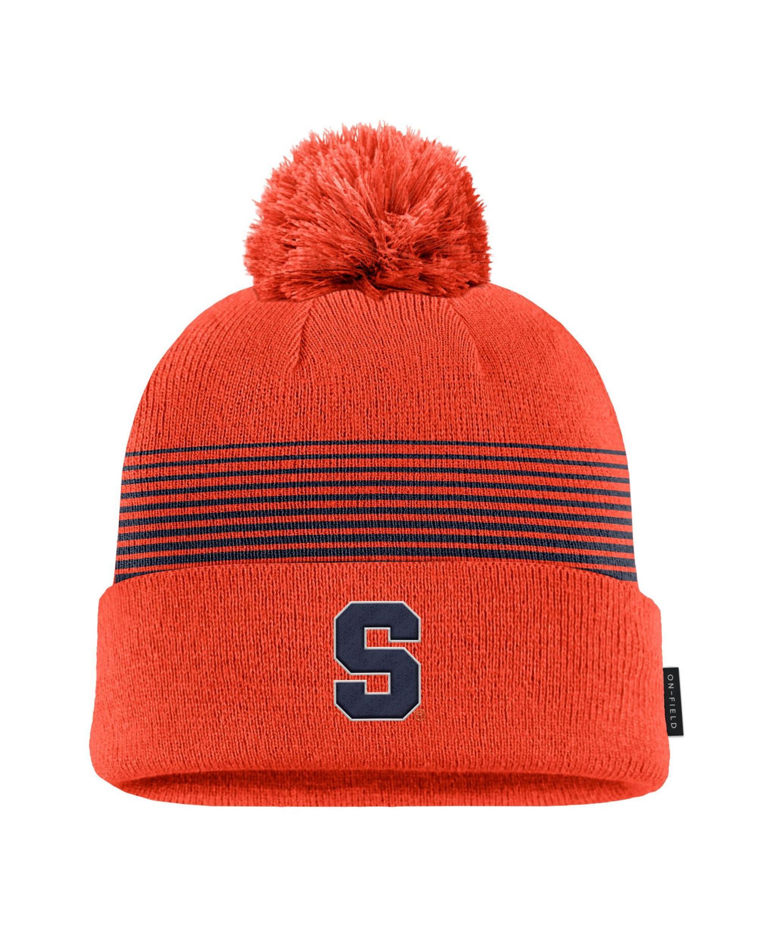 Men's Orange Syracuse Orange 2026 On-Field Peak Cuffed Knit Hat with Pom
