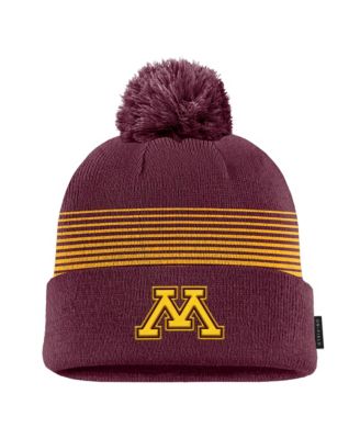 Men's Maroon Minnesota Golden Gophers 2026 On-Field Peak Cuffed Knit Hat with Pom