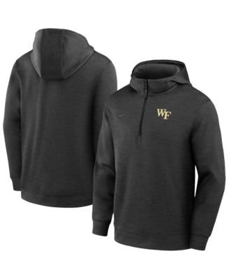 Nike - Men's Black Wake Forest Demon Deacons Coaches Dri-FIT Half-Zip Hoodie Black