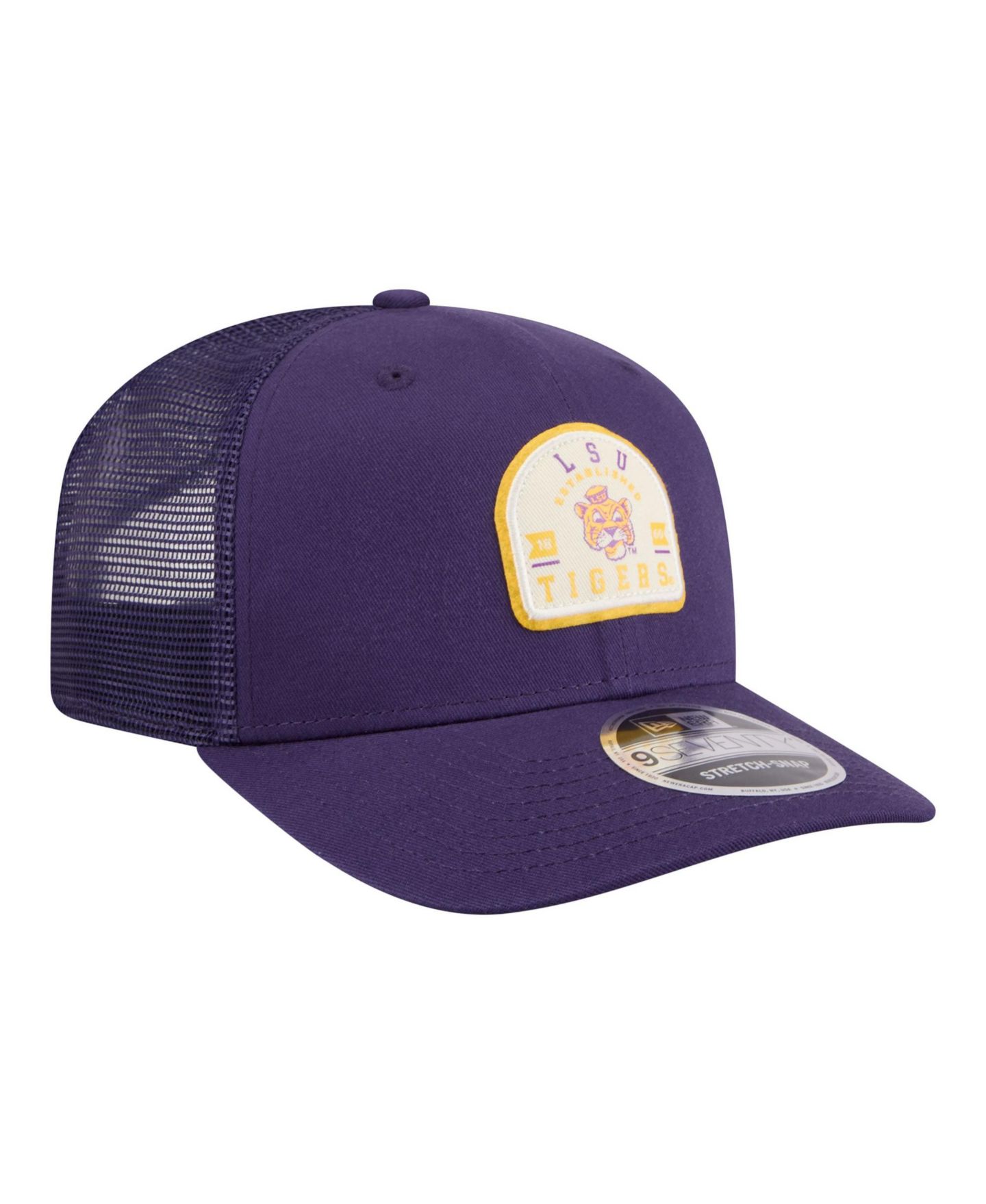 Мужская кепка New Era Purple LSU Tigers Patched 9SEVENTY Trucker Adjustable Hat — фото 3