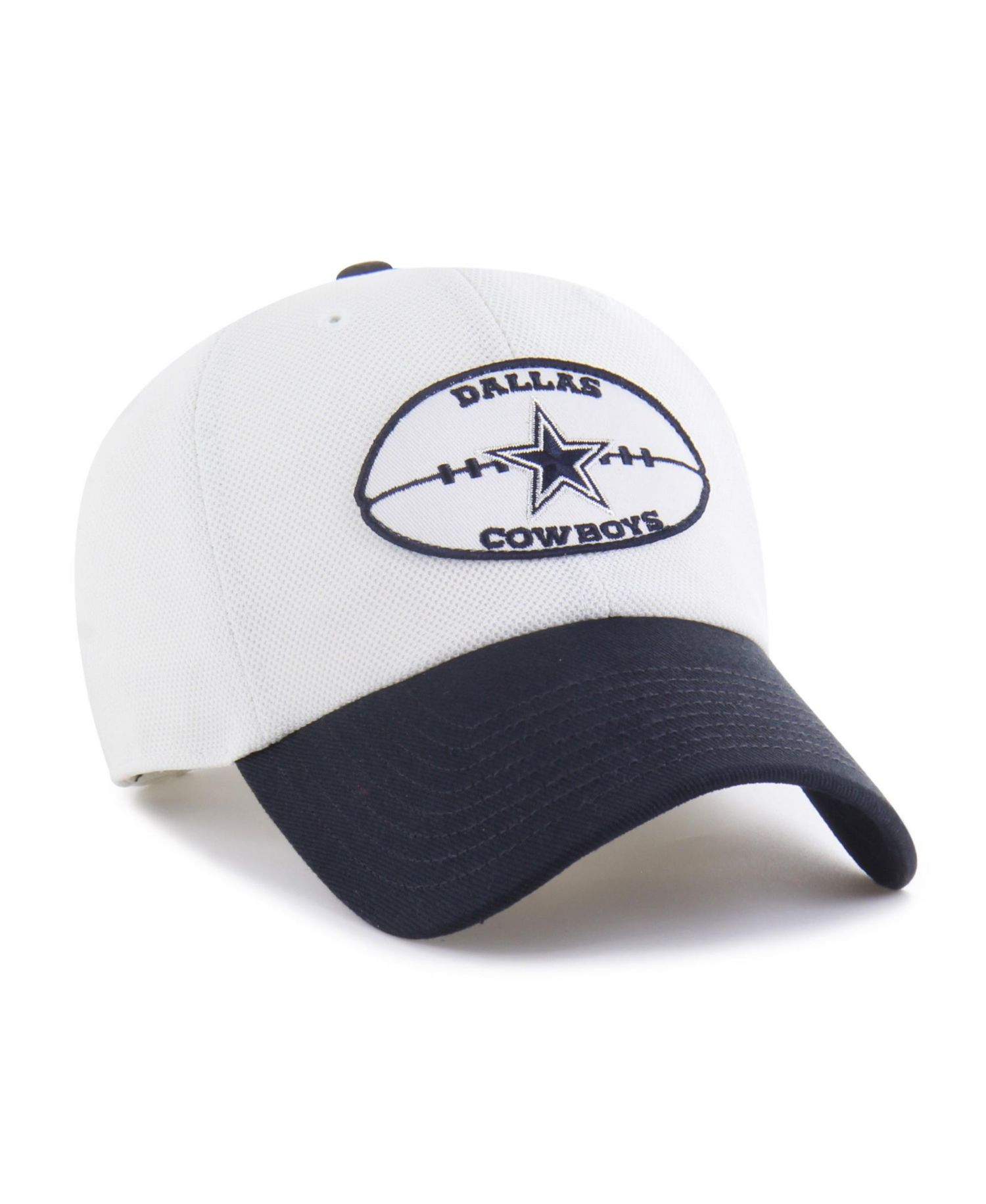 Men's '47 Cream/Navy Dallas Cowboys Pique Patch Clean Up Adjustable Hat