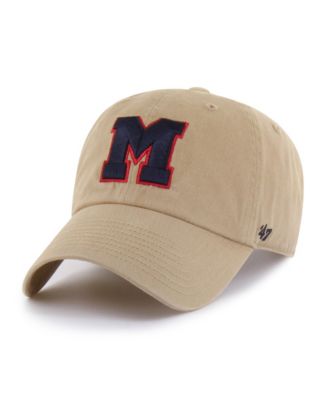 47 Brand Men's and Women's Ole Miss Rebels Khaki Clean Up Adjustable Hat
